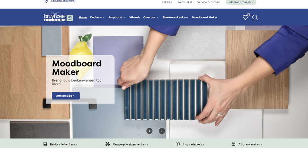 Screenshot van Bruynzeel website