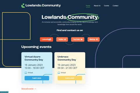Screenshot van Llowlands website