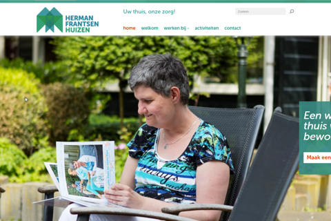 Screenshot van HFH website